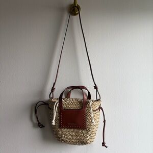 House of Harlow 1960 Tan and Brown Woven Mini Bag